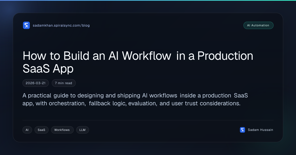 How to Build an AI Workflow in a Production SaaS App