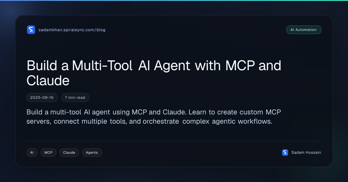Build a Multi-Tool AI Agent with MCP and Claude