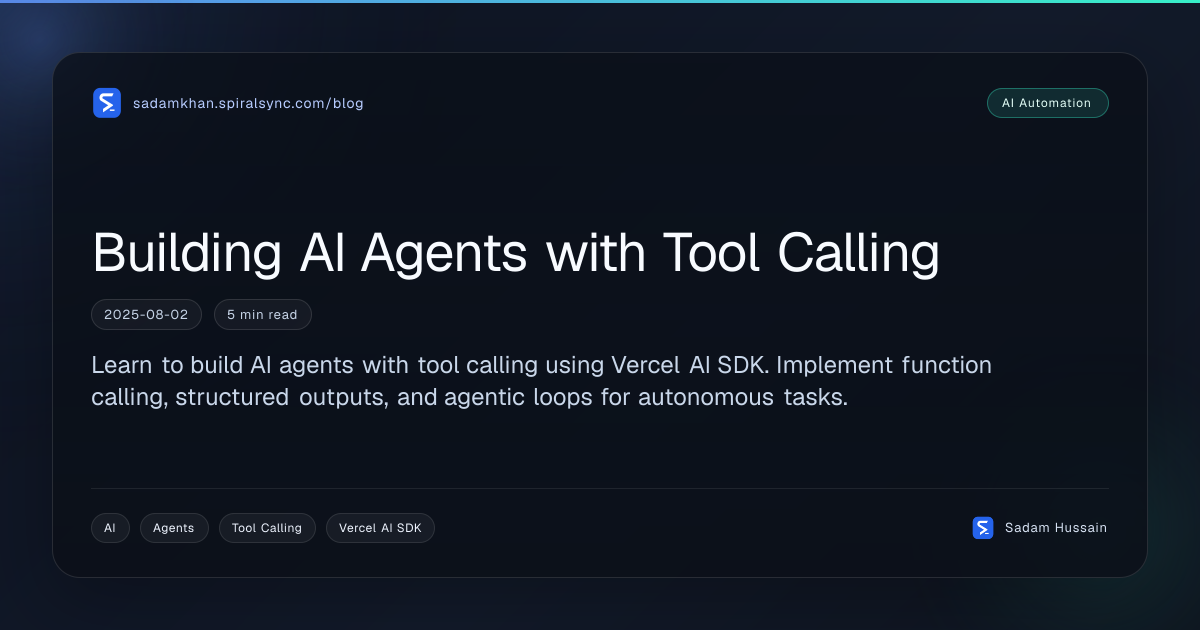 Building AI Agents with Tool Calling