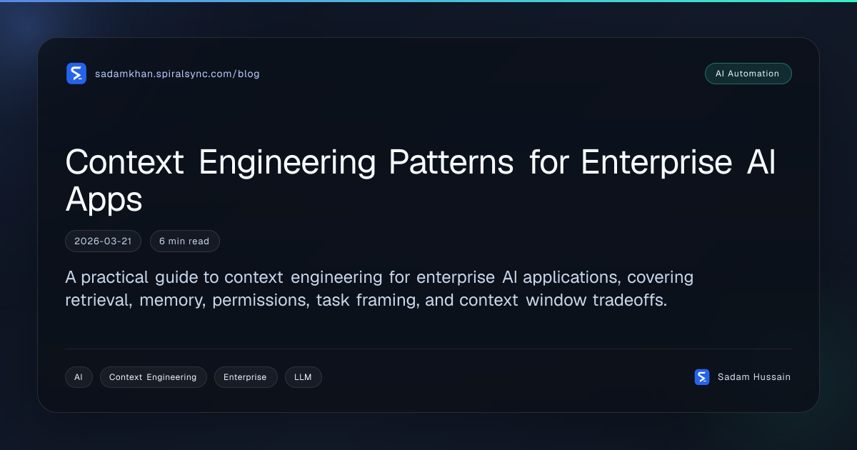 Context Engineering Patterns for Enterprise AI Apps