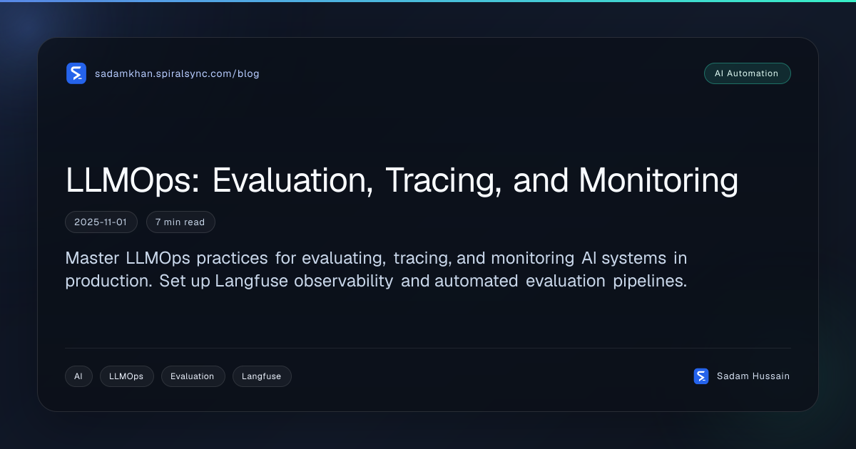 LLMOps: Evaluation, Tracing, and Monitoring