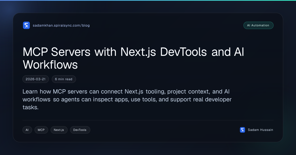 MCP Servers with Next.js DevTools and AI Workflows