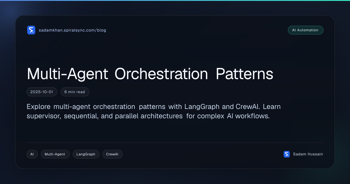 Multi-Agent Orchestration Patterns