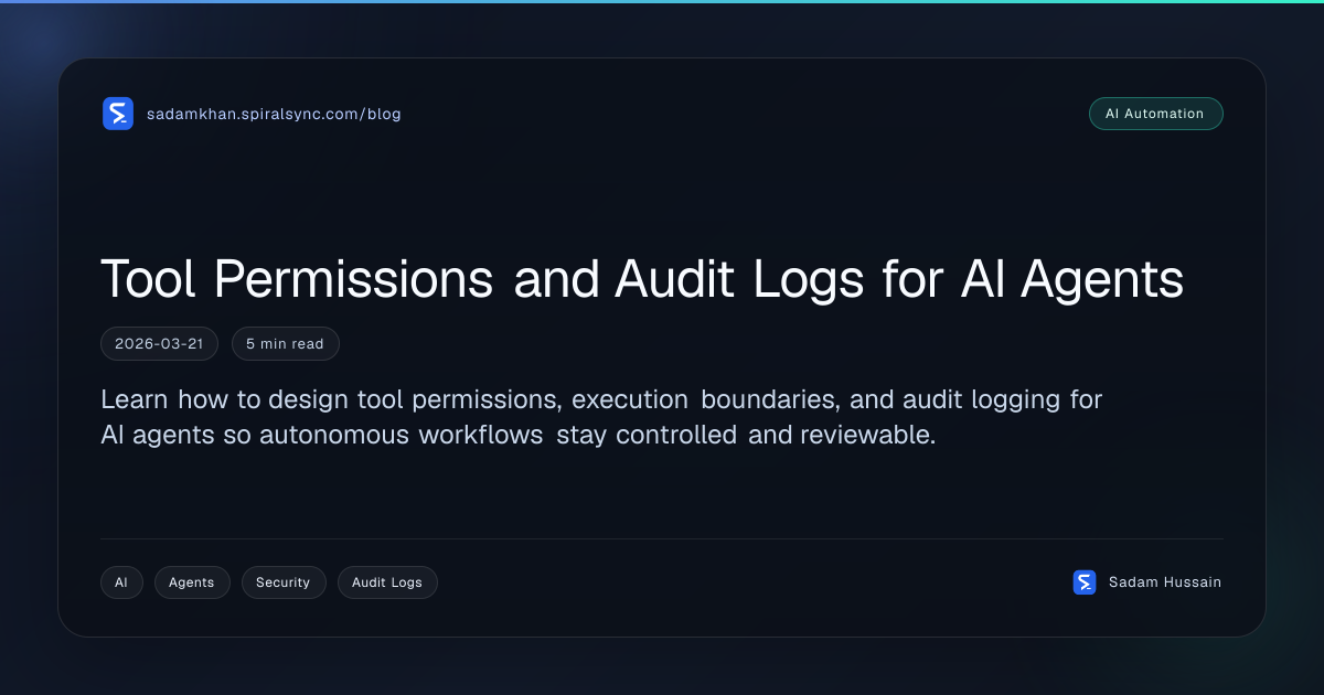 Tool Permissions and Audit Logs for AI Agents