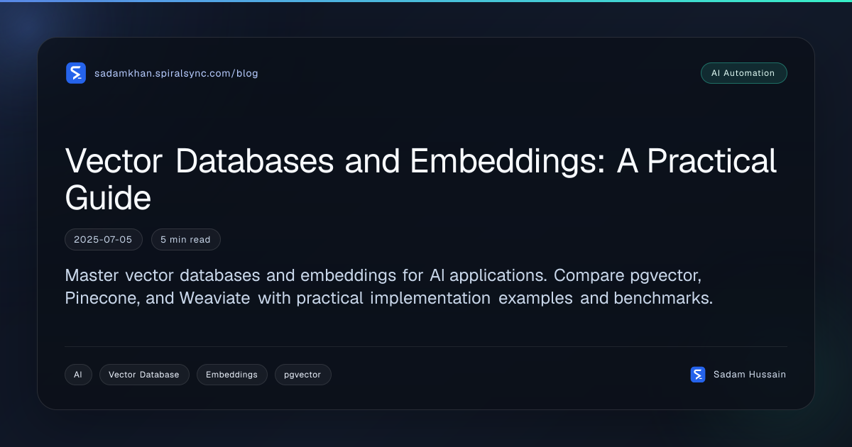 Vector Databases and Embeddings: A Practical Guide