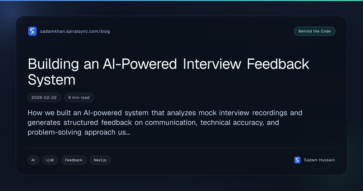 Building an AI-Powered Interview Feedback System