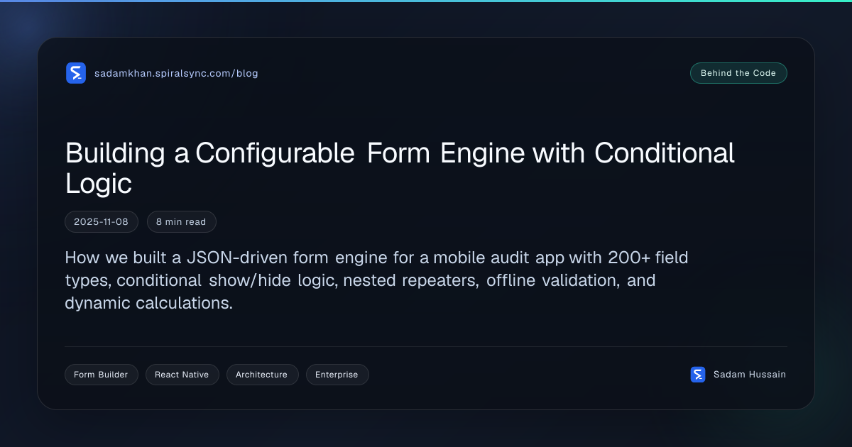Building a Configurable Form Engine with Conditional Logic