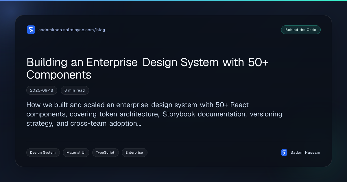 Building an Enterprise Design System with 50+ Components