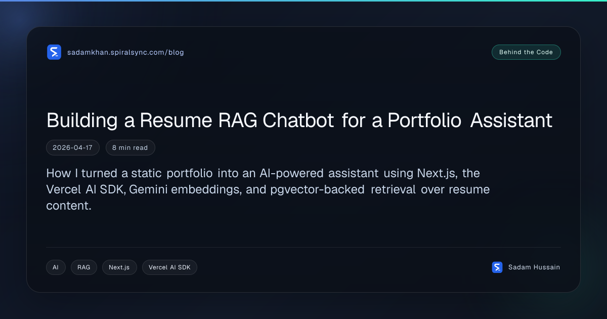 Building a Resume RAG Chatbot for a Portfolio Assistant