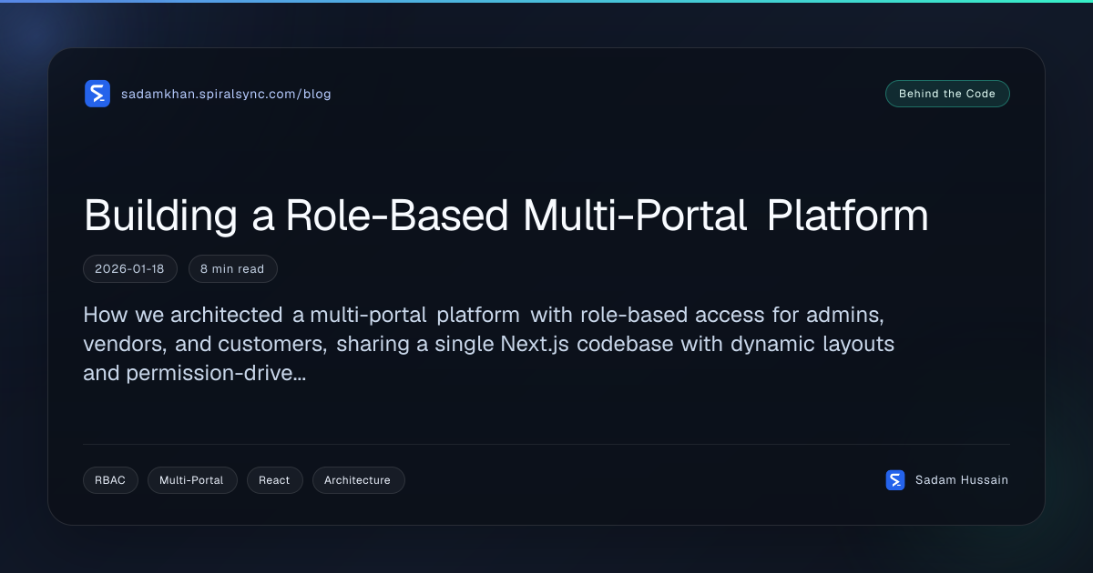 Building a Role-Based Multi-Portal Platform