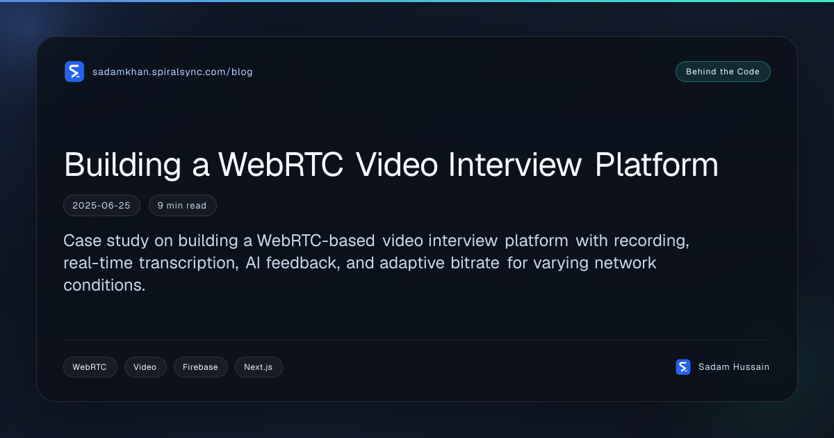 Building a WebRTC Video Interview Platform