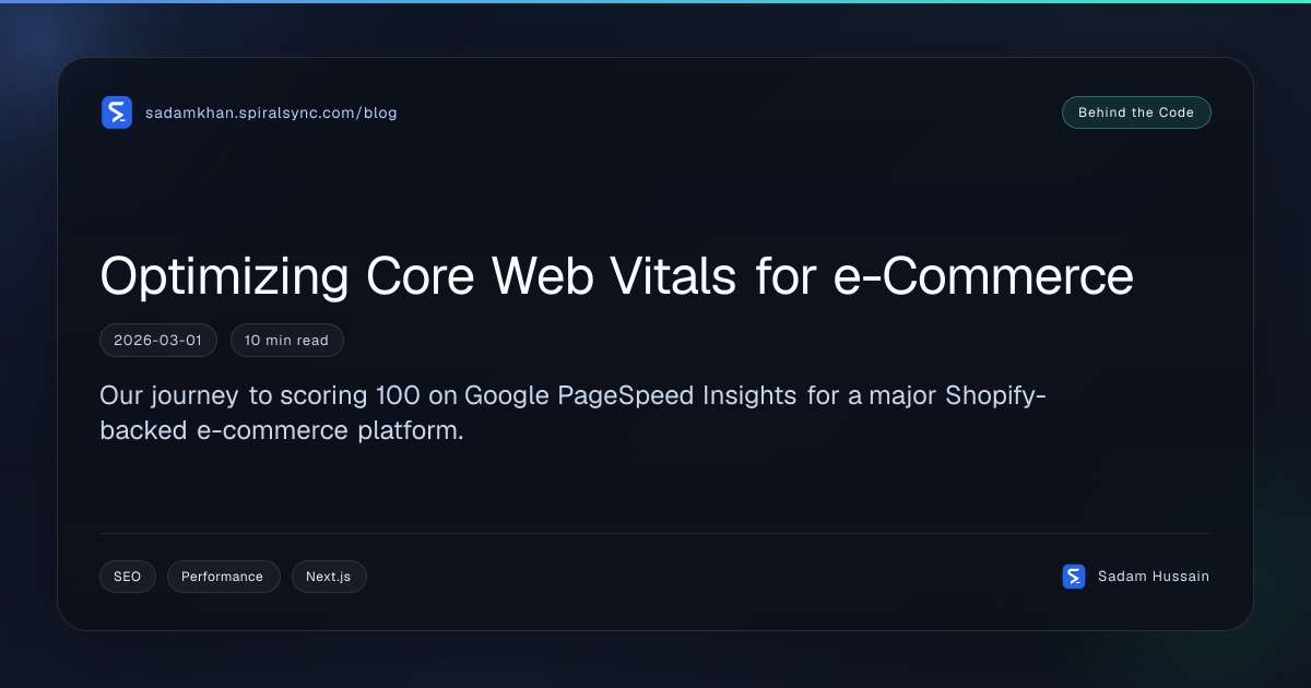 Optimizing Core Web Vitals for e-Commerce