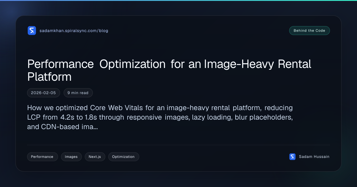 Performance Optimization for an Image-Heavy Rental Platform