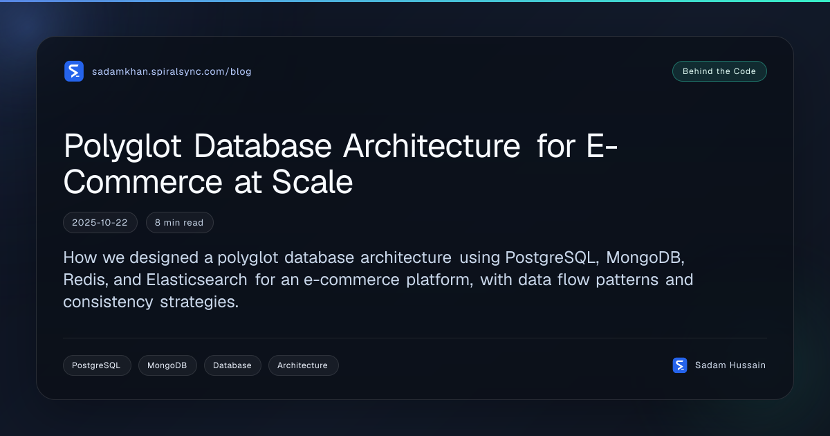 Polyglot Database Architecture for E-Commerce at Scale