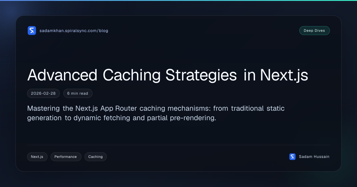 Advanced Caching Strategies in Next.js