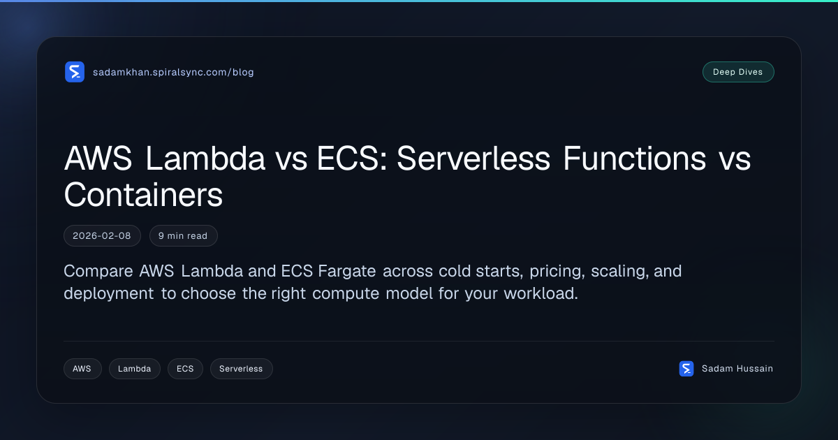 AWS Lambda vs ECS: Serverless Functions vs Containers