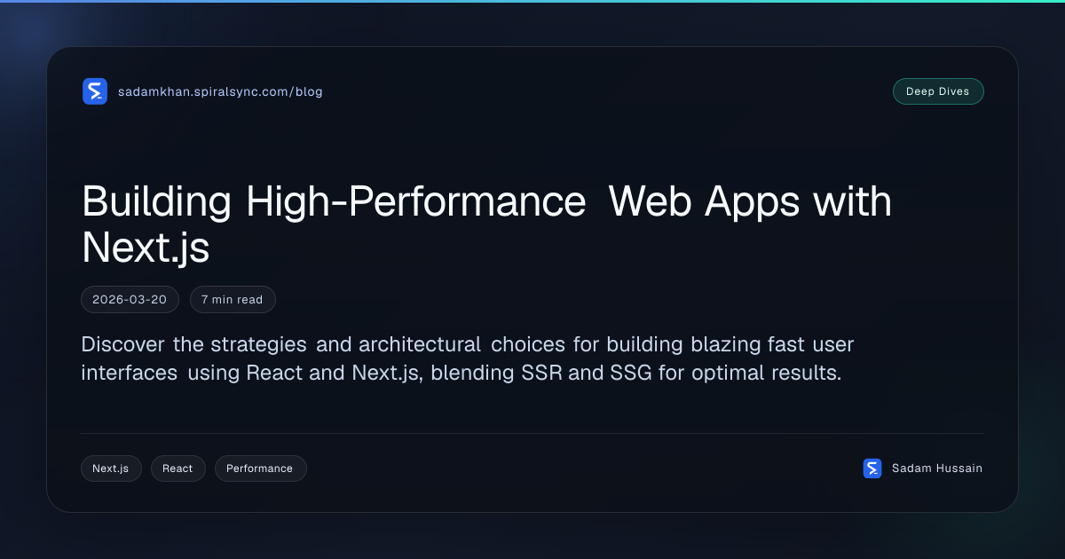 Building High-Performance Web Apps with Next.js