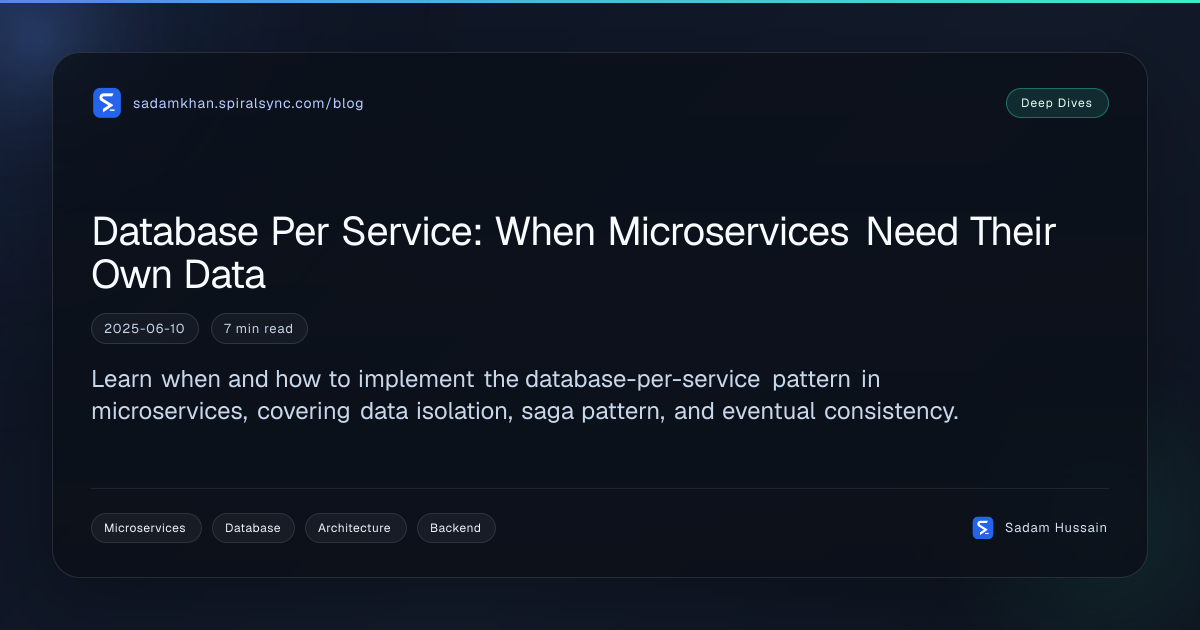 Database Per Service: When Microservices Need Their Own Data