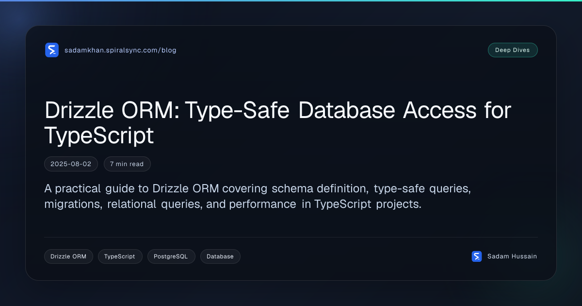 Drizzle ORM: Type-Safe Database Access for TypeScript