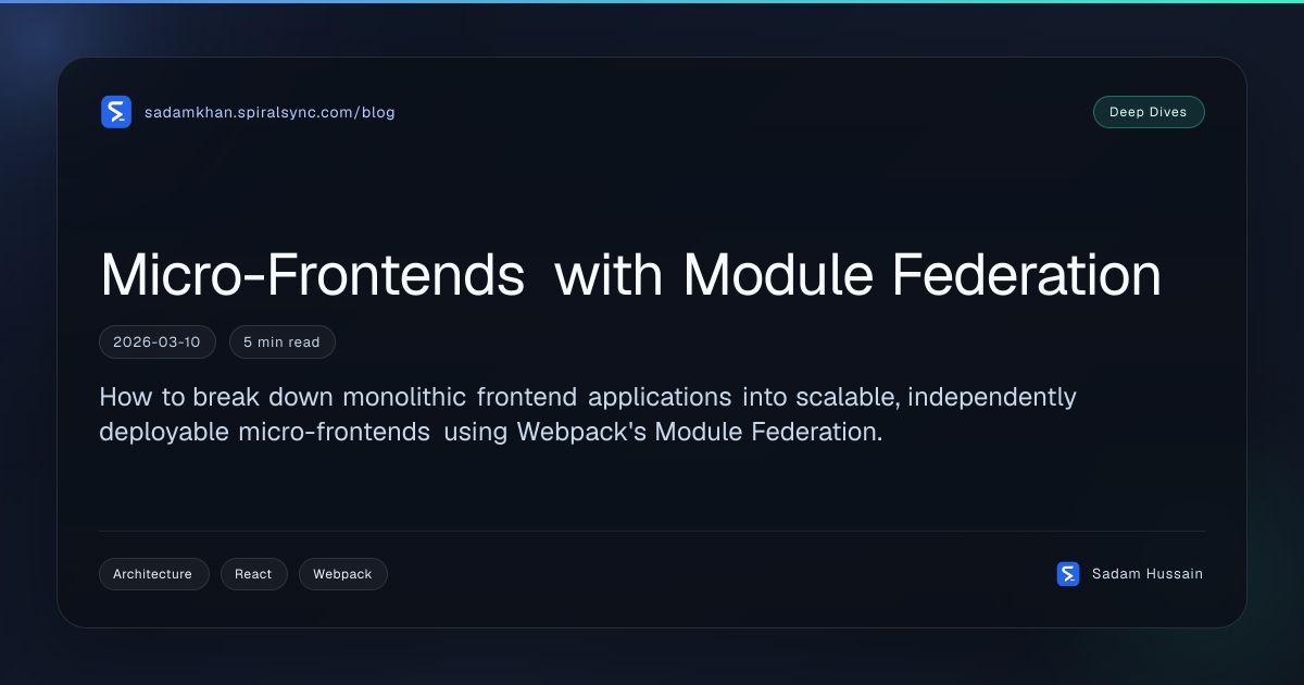 Micro-Frontends with Module Federation