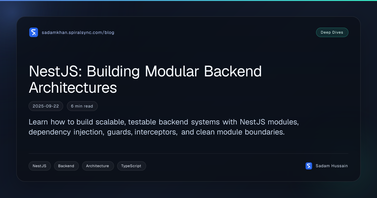 NestJS: Building Modular Backend Architectures