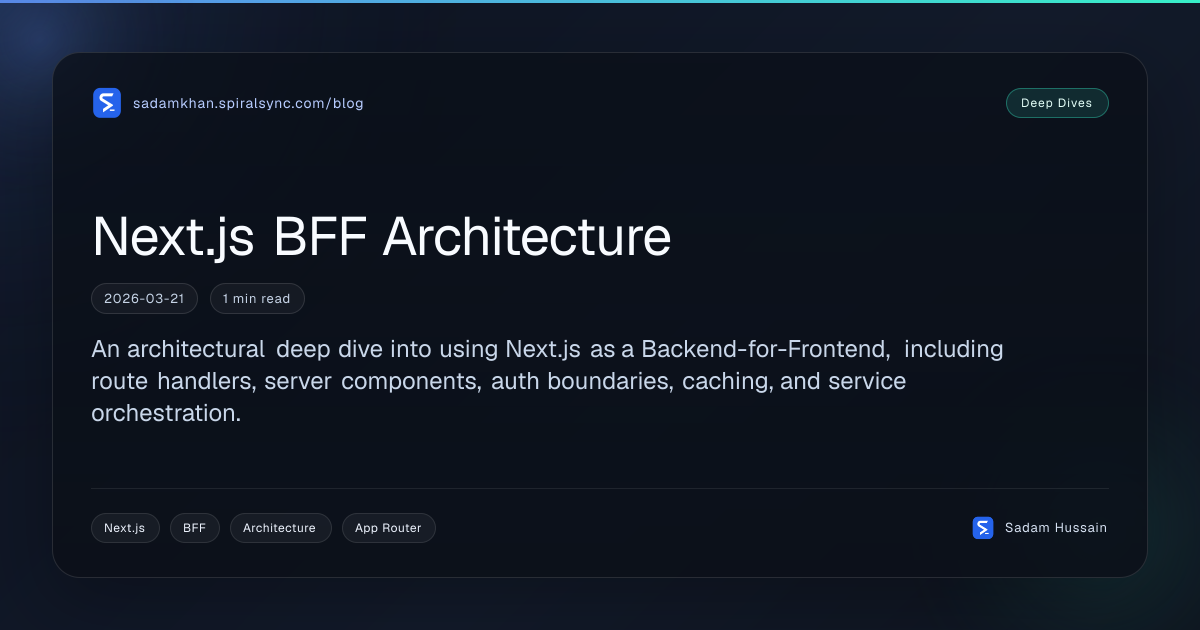 Next.js BFF Architecture