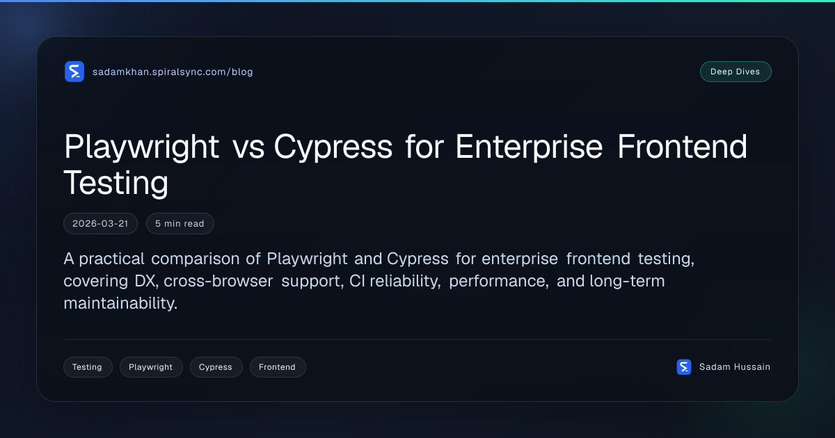 Playwright vs Cypress for Enterprise Frontend Testing