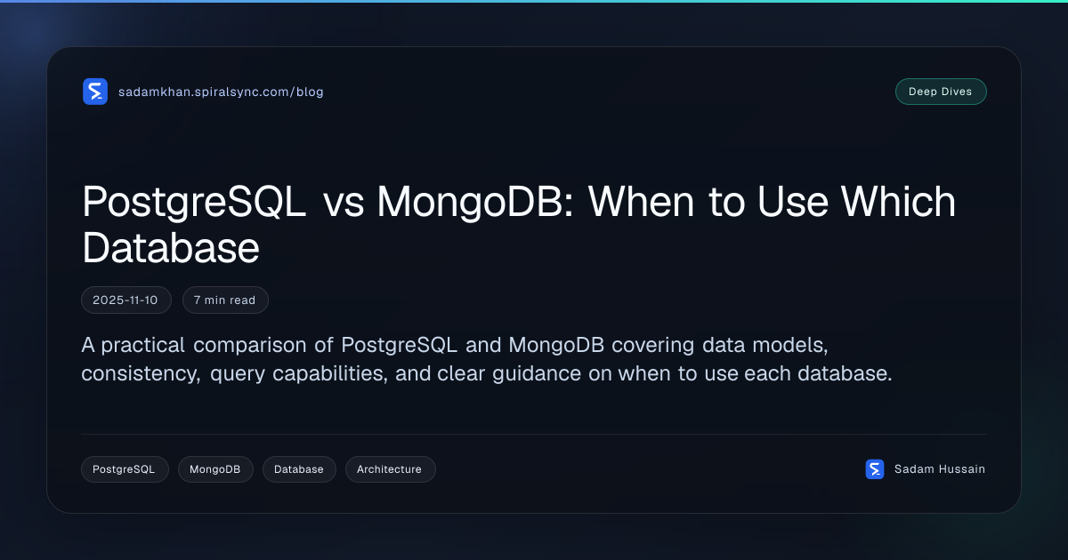 PostgreSQL vs MongoDB: When to Use Which Database