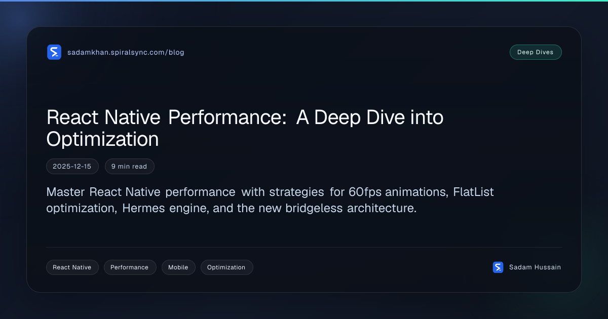 React Native Performance: A Deep Dive into Optimization