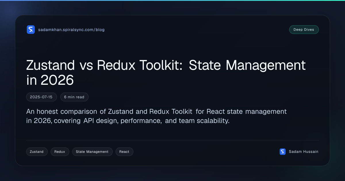 Zustand vs Redux Toolkit: State Management in 2026