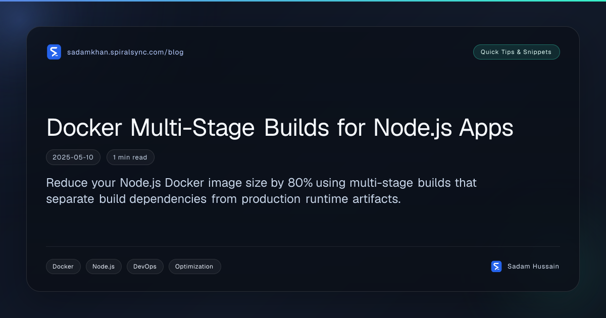 Docker Multi-Stage Builds for Node.js Apps