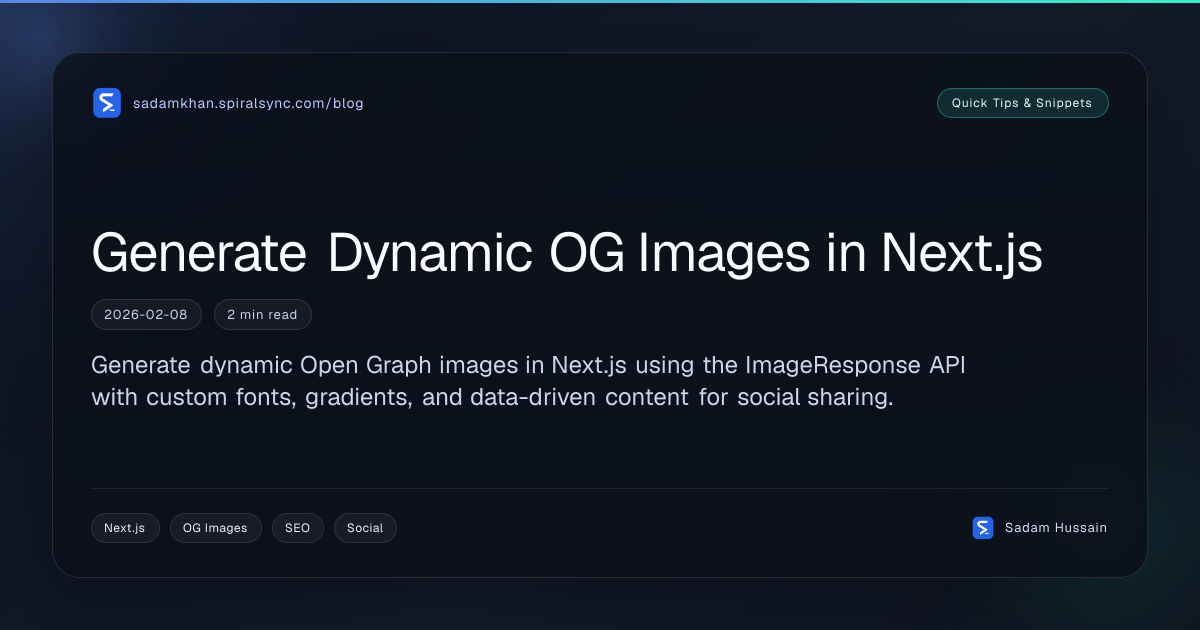 Generate Dynamic OG Images in Next.js