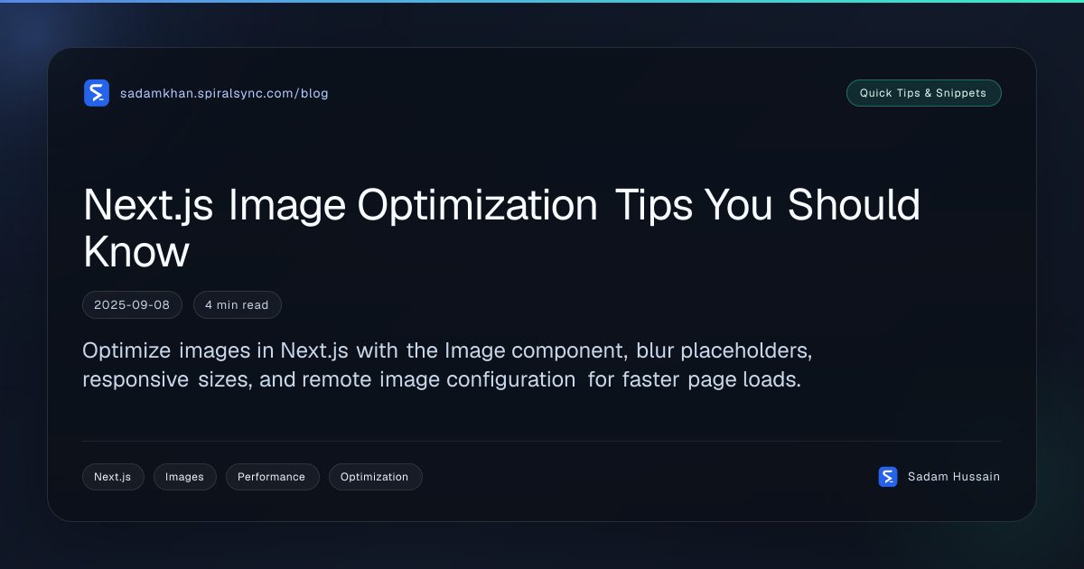 Next.js Image Optimization Tips You Should Know
