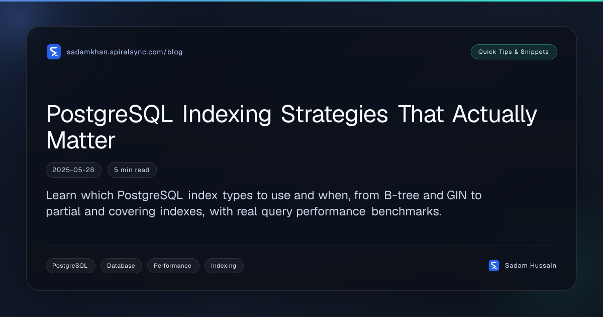 PostgreSQL Indexing Strategies That Actually Matter