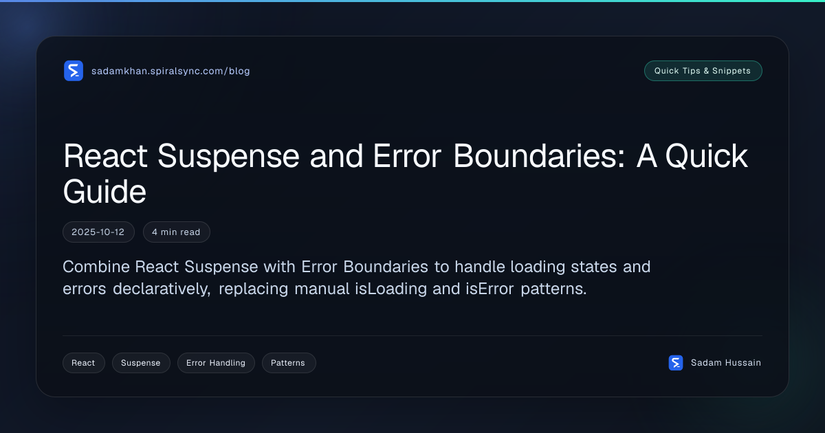 React Suspense and Error Boundaries: A Quick Guide