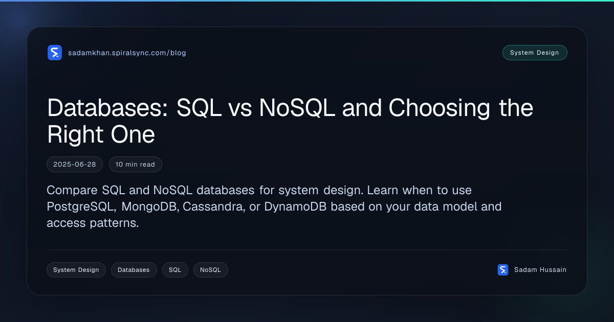 Databases: SQL vs NoSQL and Choosing the Right One