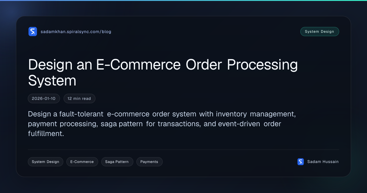 Design an E-Commerce Order Processing System