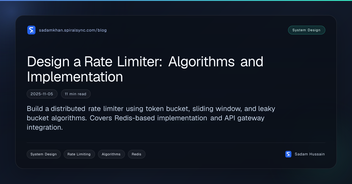 Design a Rate Limiter: Algorithms and Implementation