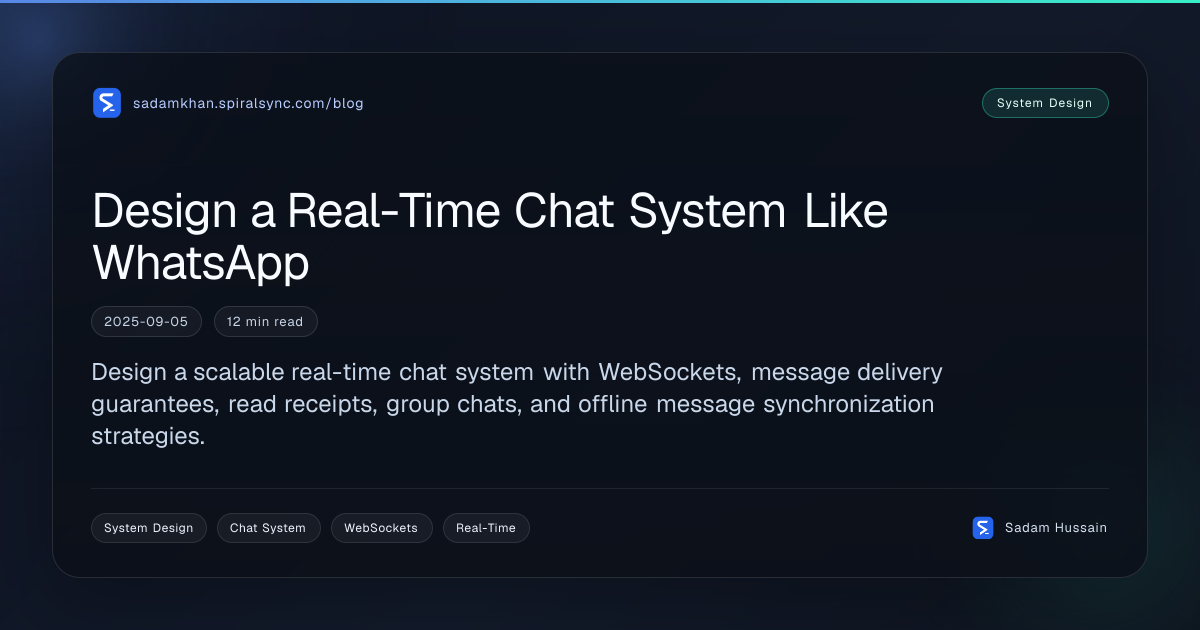 Design a Real-Time Chat System Like WhatsApp