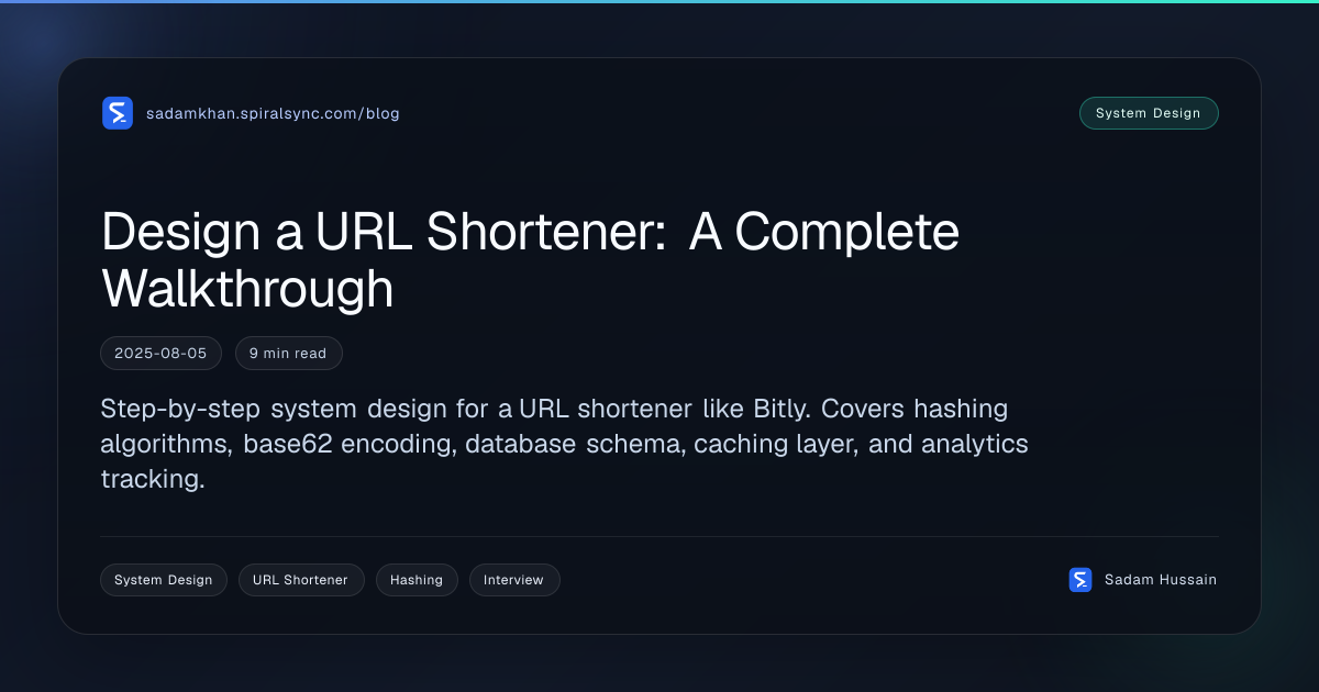 Design a URL Shortener: A Complete Walkthrough