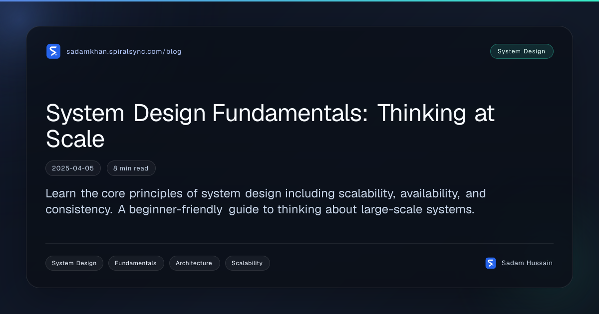 System Design Fundamentals: Thinking at Scale
