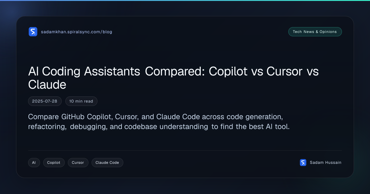 AI Coding Assistants Compared: Copilot vs Cursor vs Claude