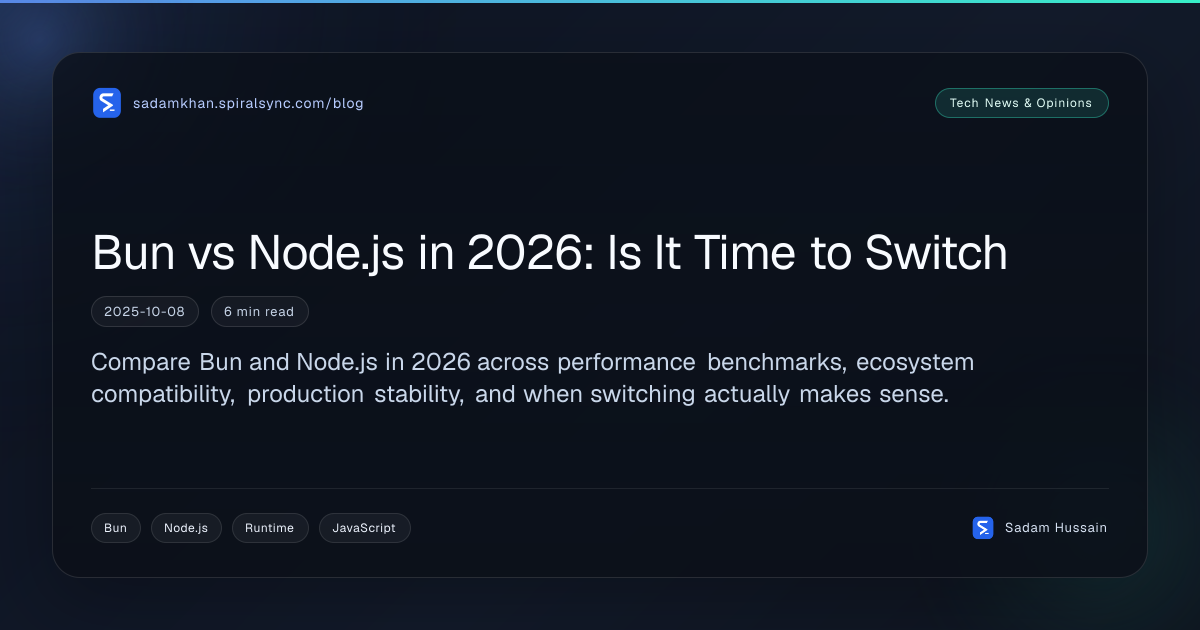 Bun vs Node.js in 2026: Is It Time to Switch