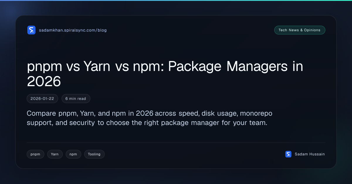 pnpm vs Yarn vs npm: Package Managers in 2026
