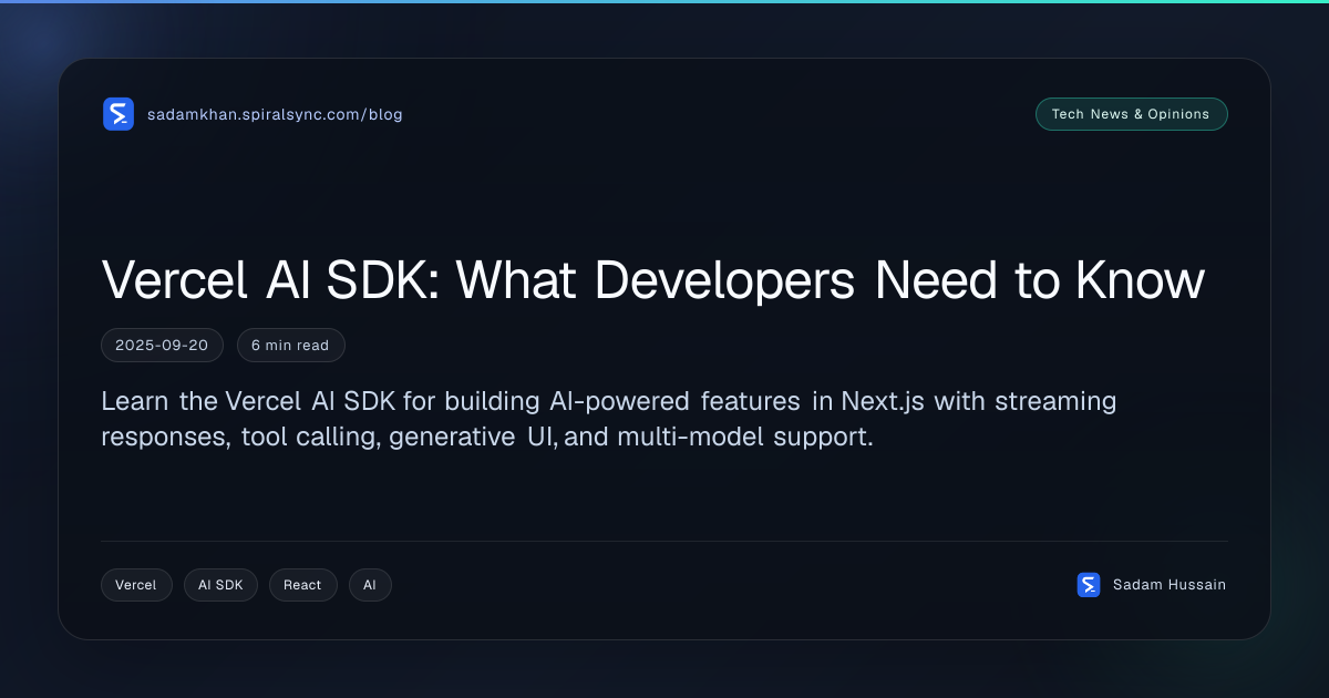 Vercel AI SDK: What Developers Need to Know