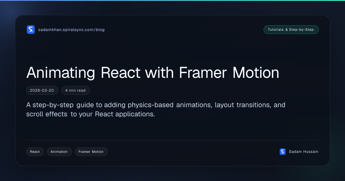 Animating React with Framer Motion