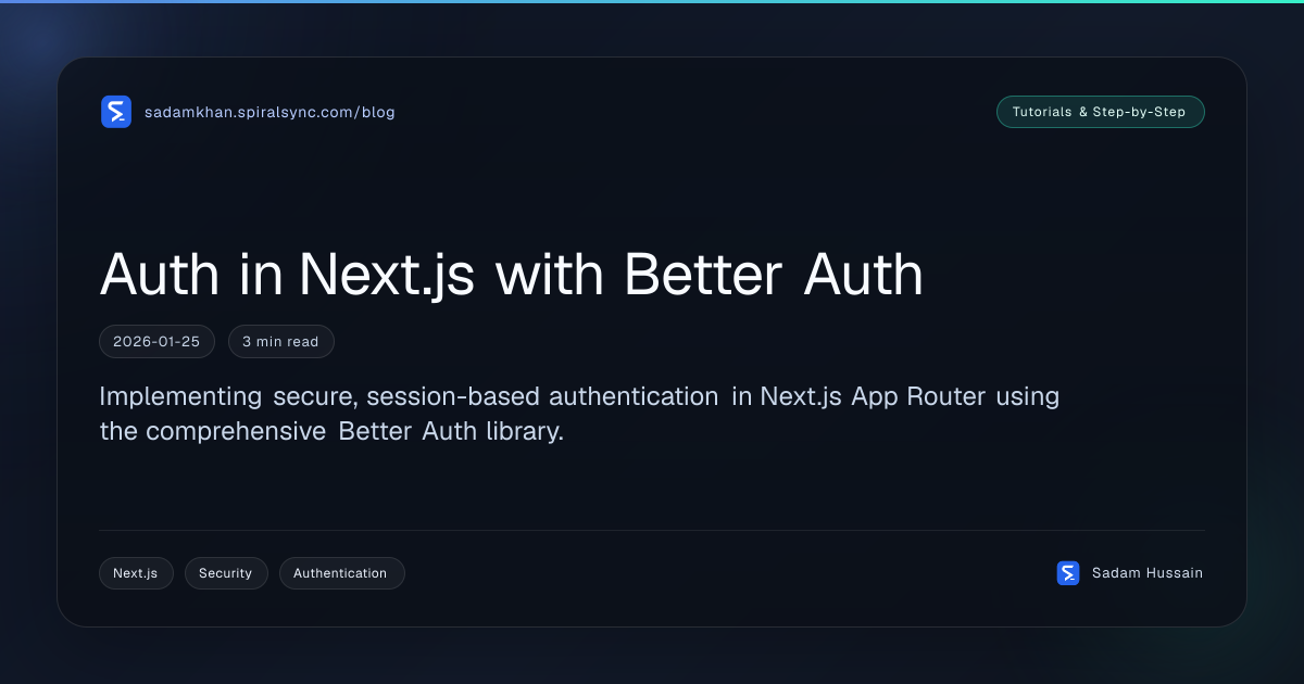 Auth in Next.js with Better Auth