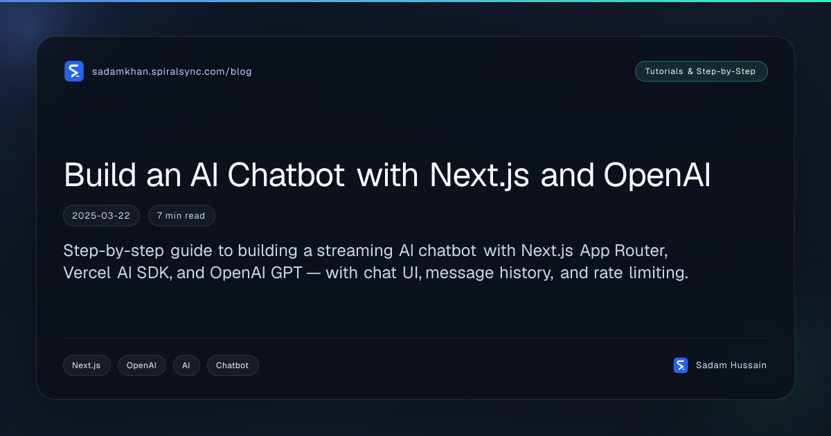 Build an AI Chatbot with Next.js and OpenAI
