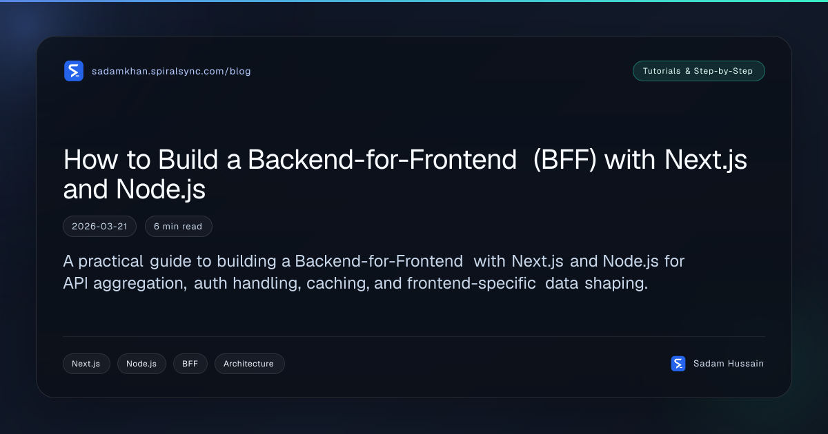 How to Build a Backend-for-Frontend (BFF) with Next.js and Node.js