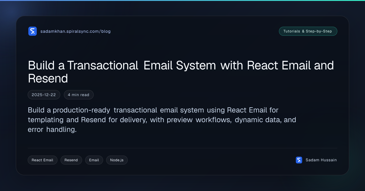 Build a Transactional Email System with React Email and Resend